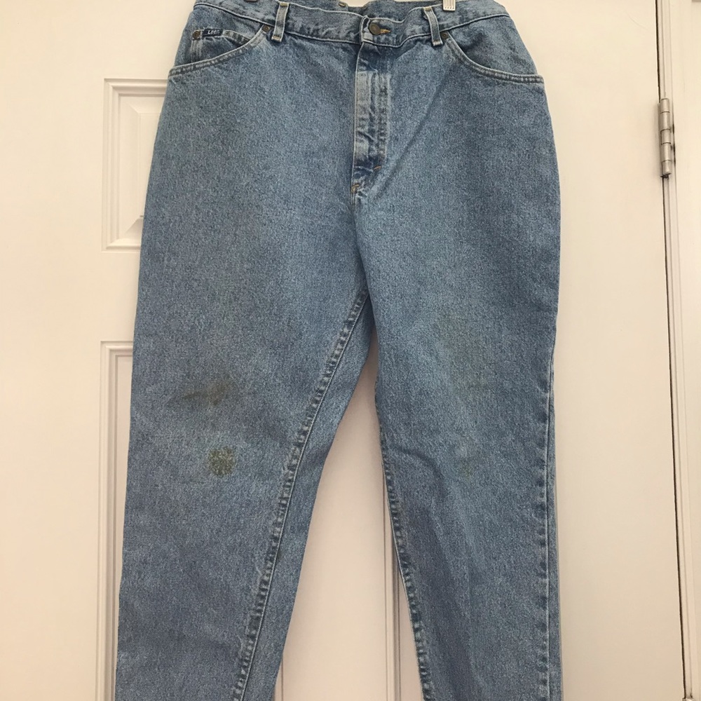 Vintage Lee mom/dad jeans stains on front as shown  vintage size 18w/P - Picture 4 of 10